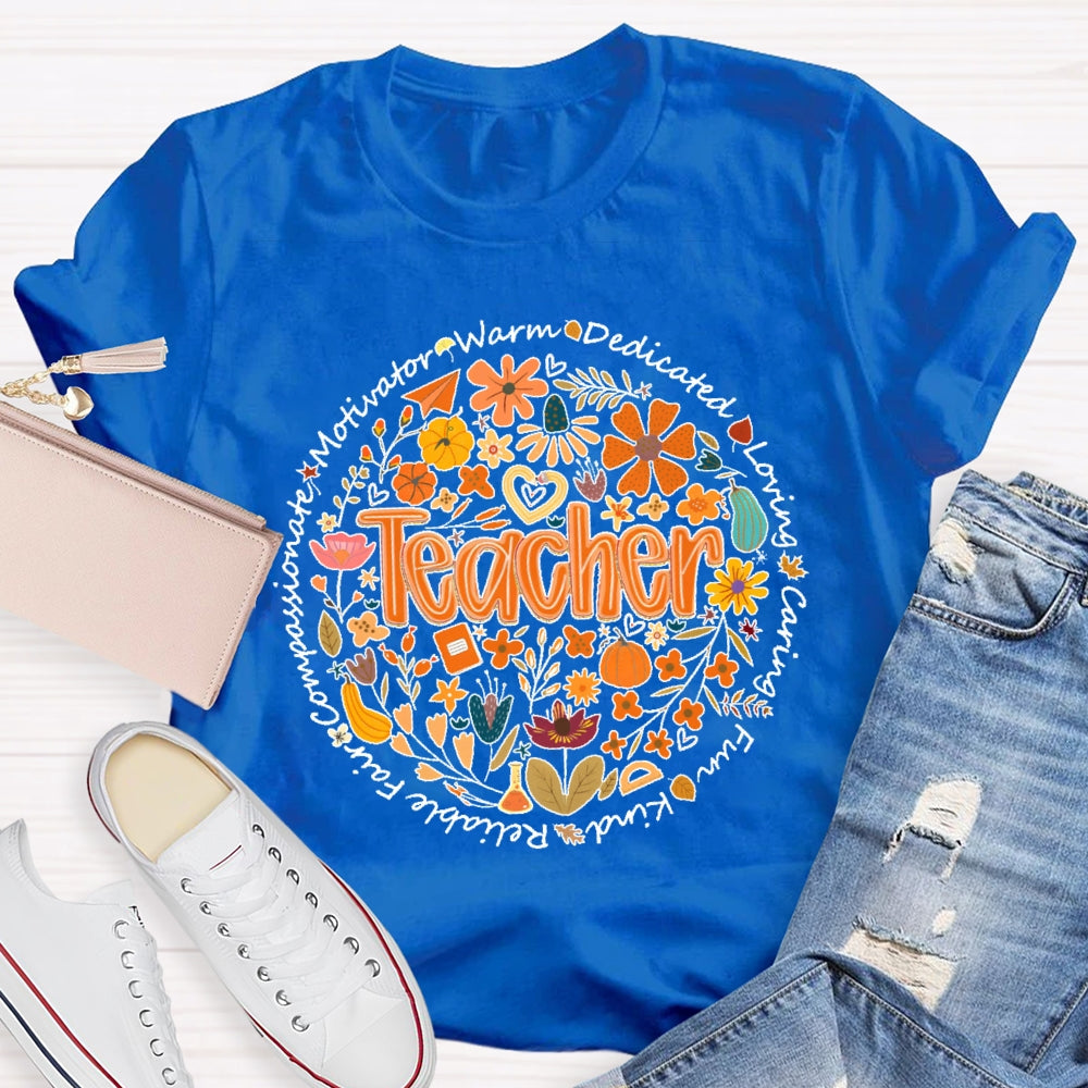 Teacher Warm Dedication Loving Fall T-shirt