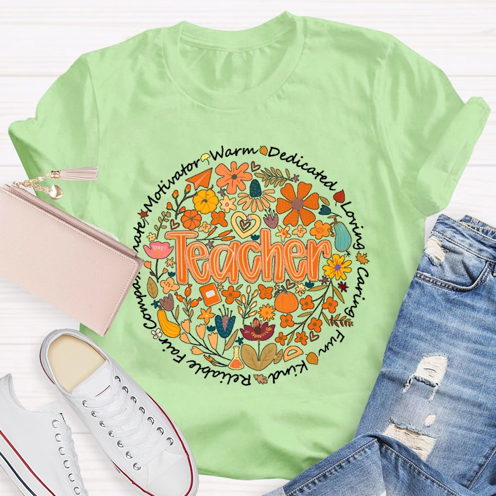 Teacher Warm Dedication Loving Fall T-shirt