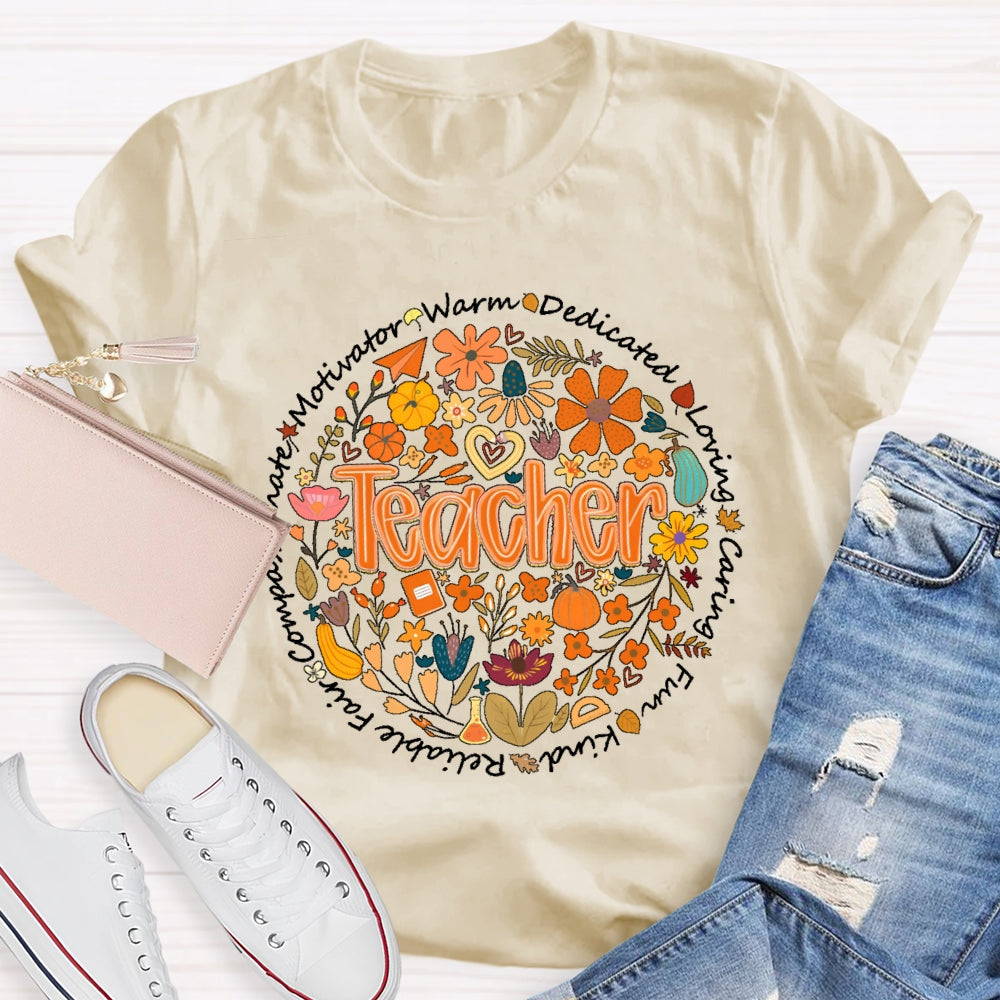 Teacher Warm Dedication Loving Fall T-shirt