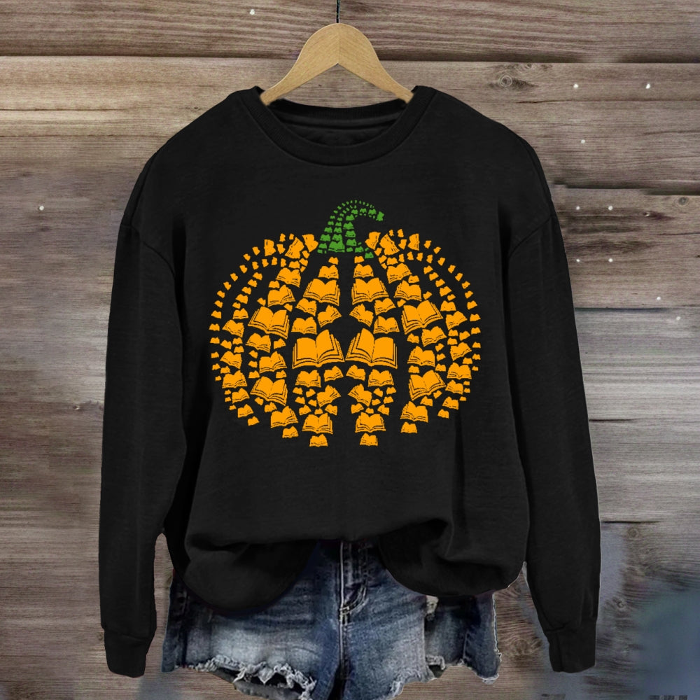 Books Pumpkin sweatshirt
