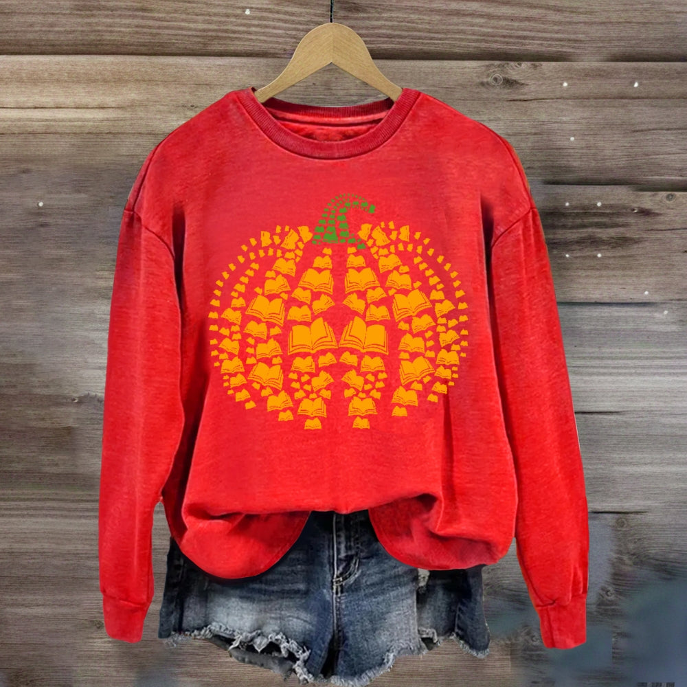 Books Pumpkin sweatshirt