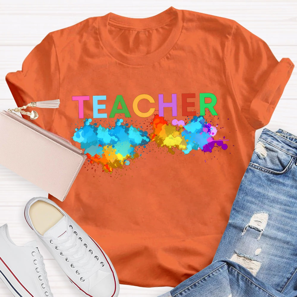 Colorful Tie-Dye Print Art Teacher T-shirt