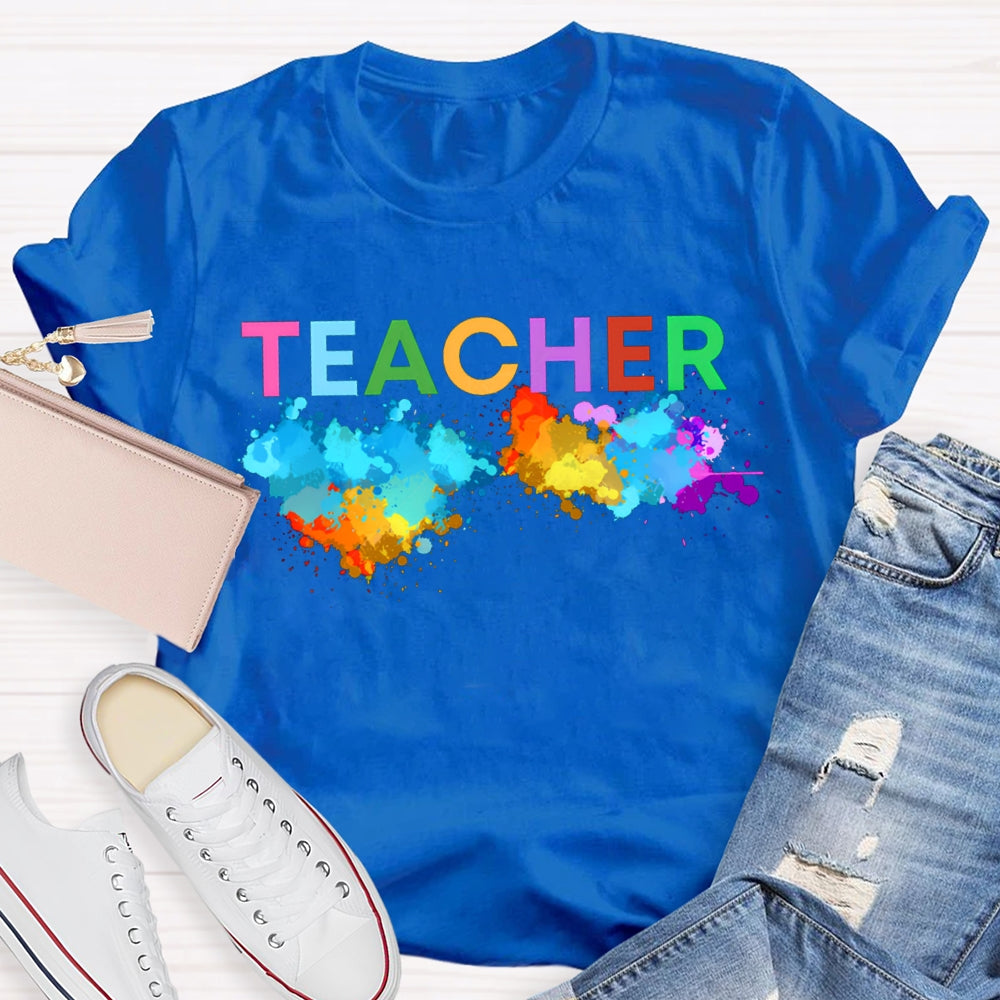 Colorful Tie-Dye Print Art Teacher T-shirt