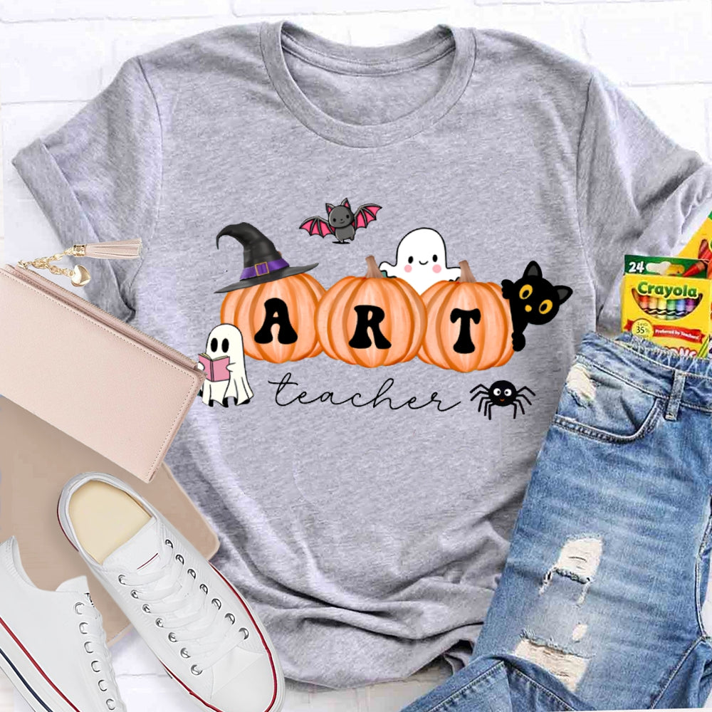 Art Teacher Pumpkin Halloween T-shirt