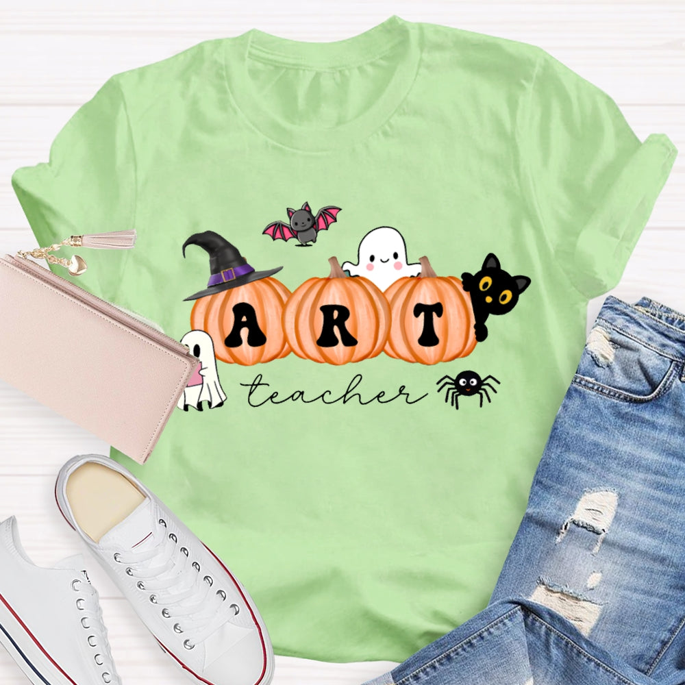 Art Teacher Pumpkin Halloween T-shirt