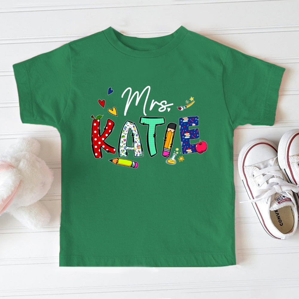 Personalized name Cute Polka Dot Stationery Backpack Toddler T-shirts