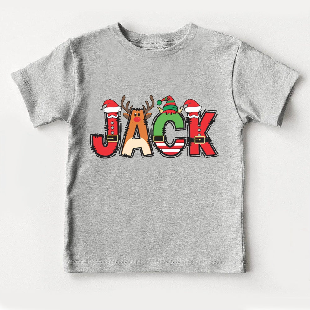 Personalized Name Christmas Element Letters Toddler T-shirts