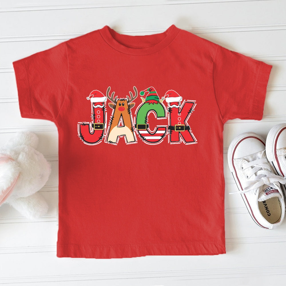 Personalized Name Christmas Element Letters Toddler T-shirts