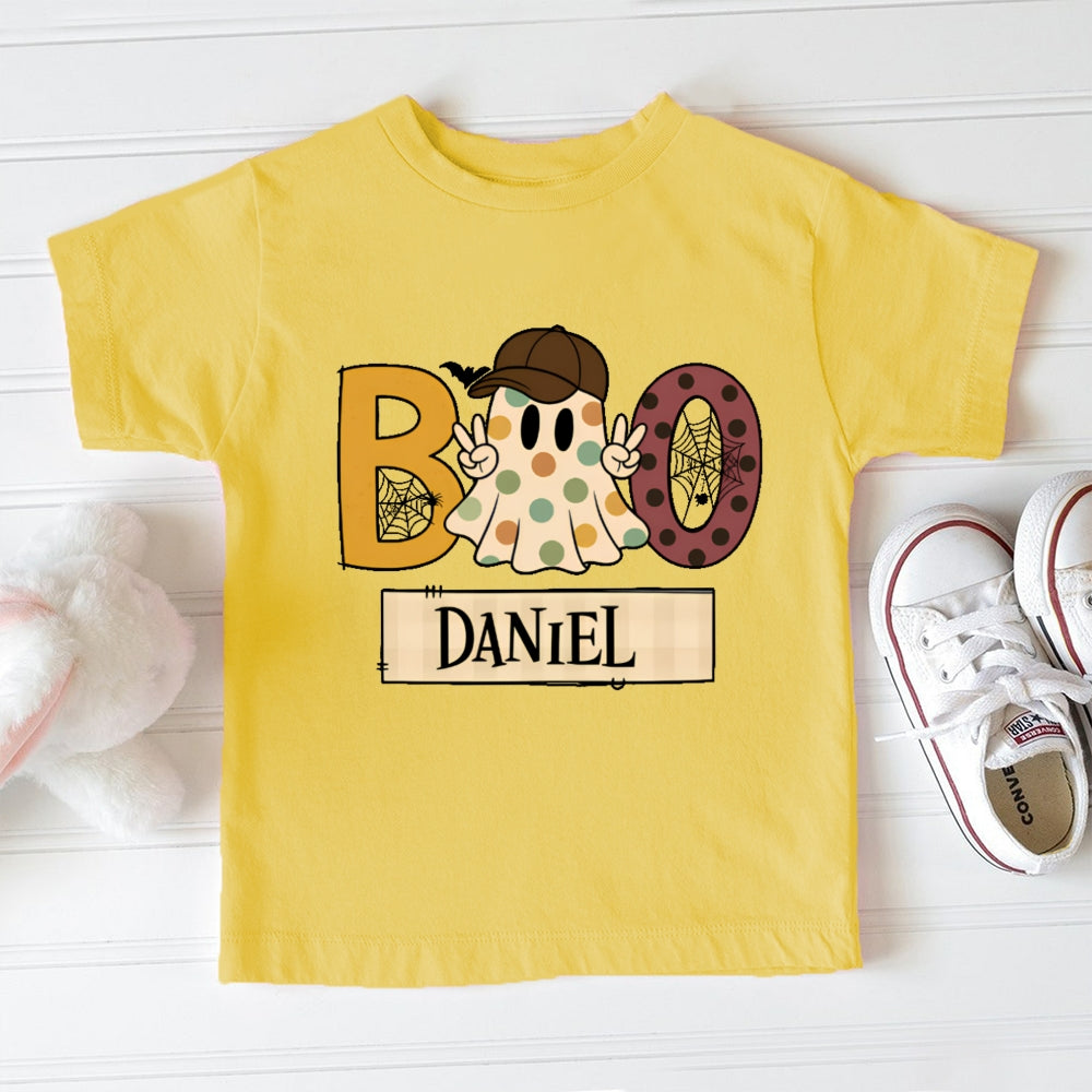 Personalized Name Polka Dot Ghost Toddler T-shirts