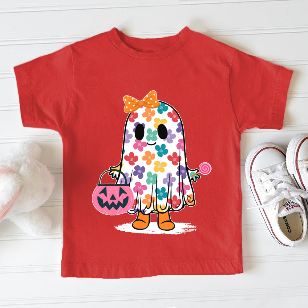 Ghost Carrying The Basket Halloween Toddler T-shirts