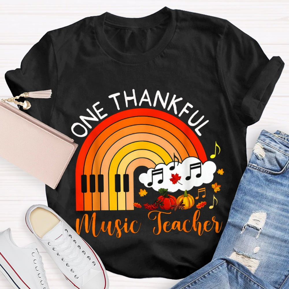 One Thankful Music Teacher Pumpkin T-shirt