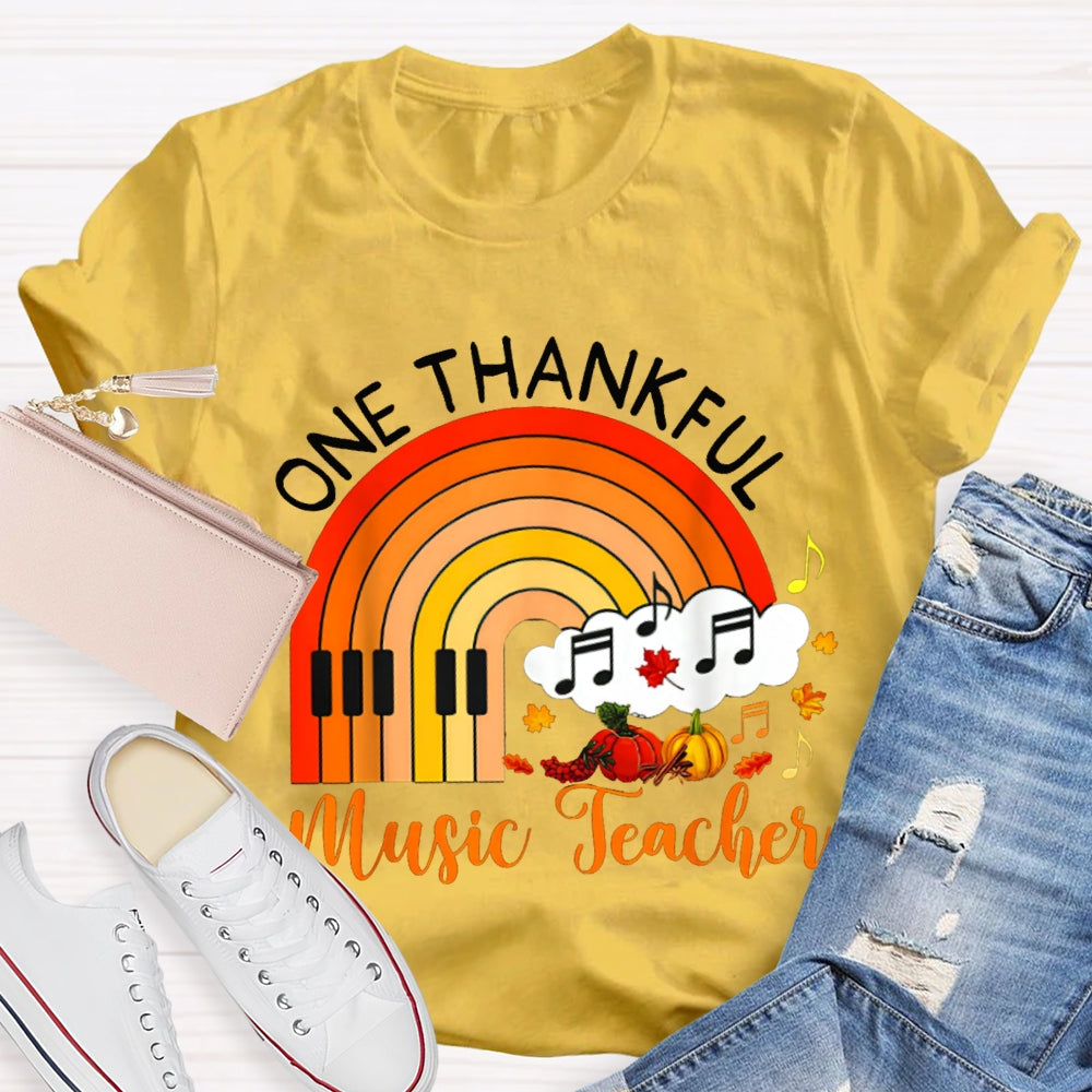 One Thankful Music Teacher Pumpkin T-shirt