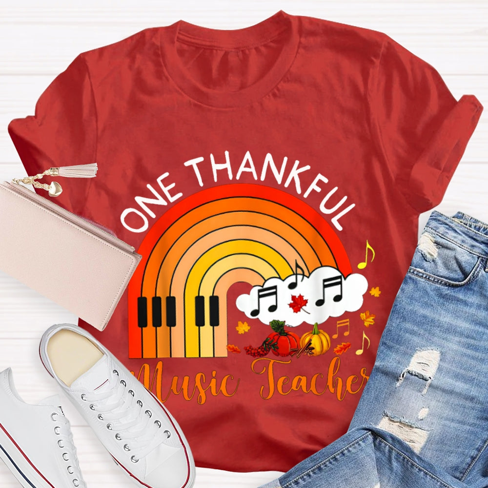 One Thankful Music Teacher Pumpkin T-shirt