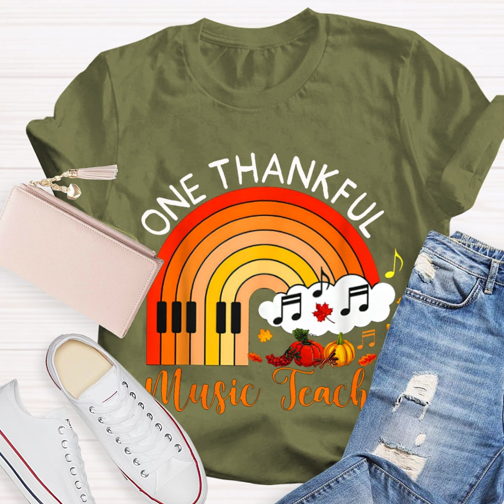 One Thankful Music Teacher Pumpkin T-shirt