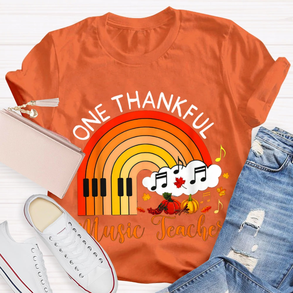 One Thankful Music Teacher Pumpkin T-shirt