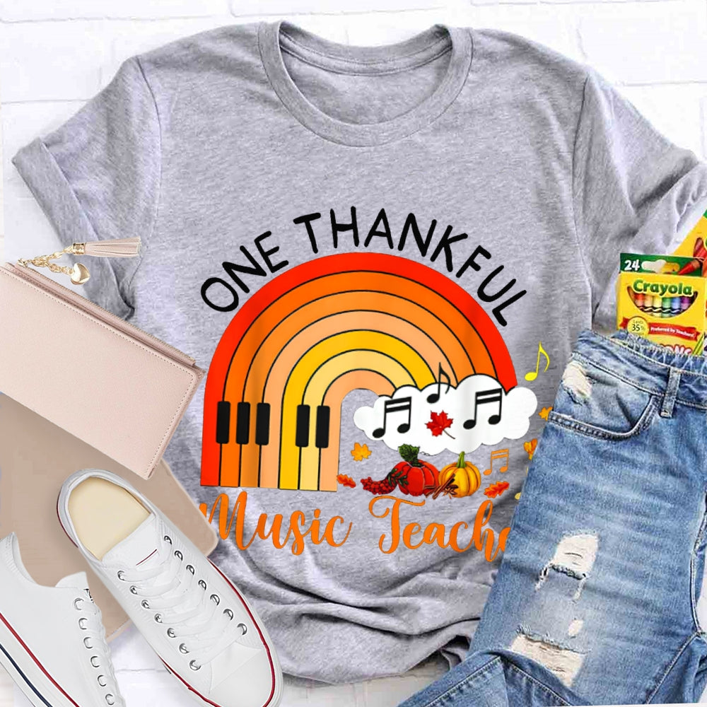 One Thankful Music Teacher Pumpkin T-shirt
