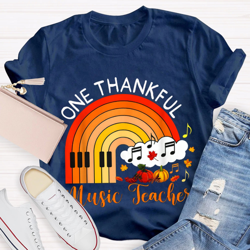 One Thankful Music Teacher Pumpkin T-shirt