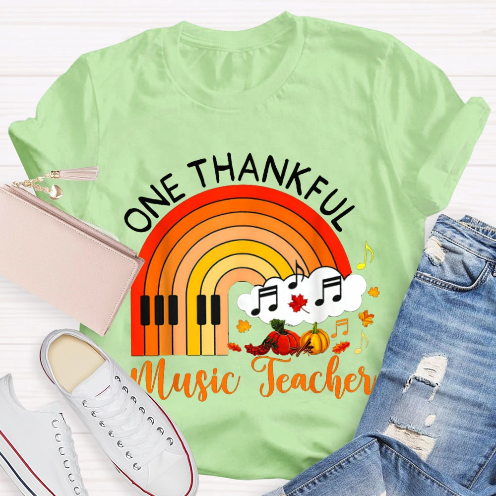 One Thankful Music Teacher Pumpkin T-shirt