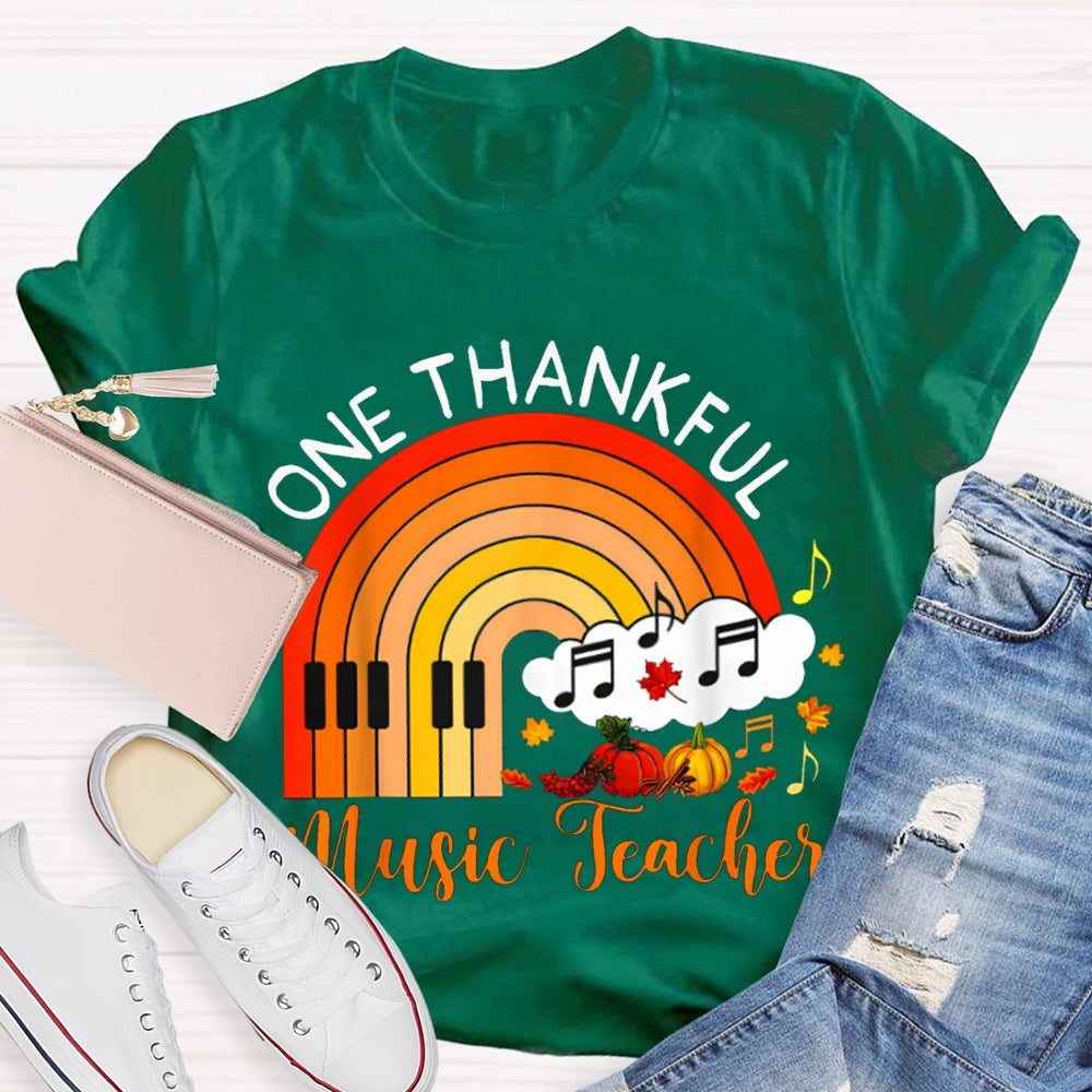 One Thankful Music Teacher Pumpkin T-shirt