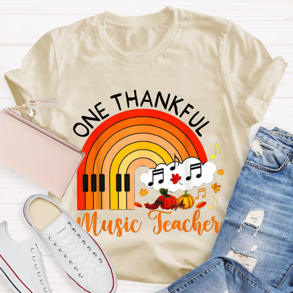 One Thankful Music Teacher Pumpkin T-shirt