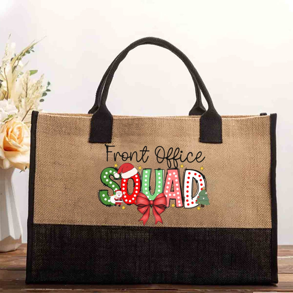 Christmas Front Office Squad Cotton Tote Bag