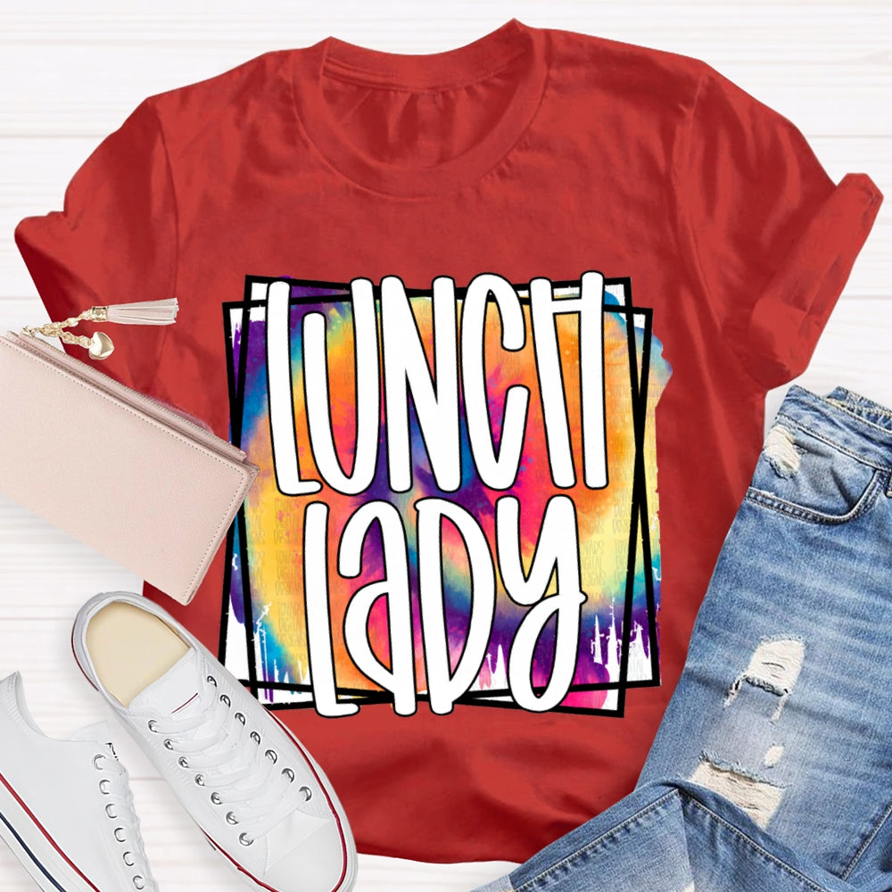 Lunch Lady Colorful Tie-Dye Print T-shirt