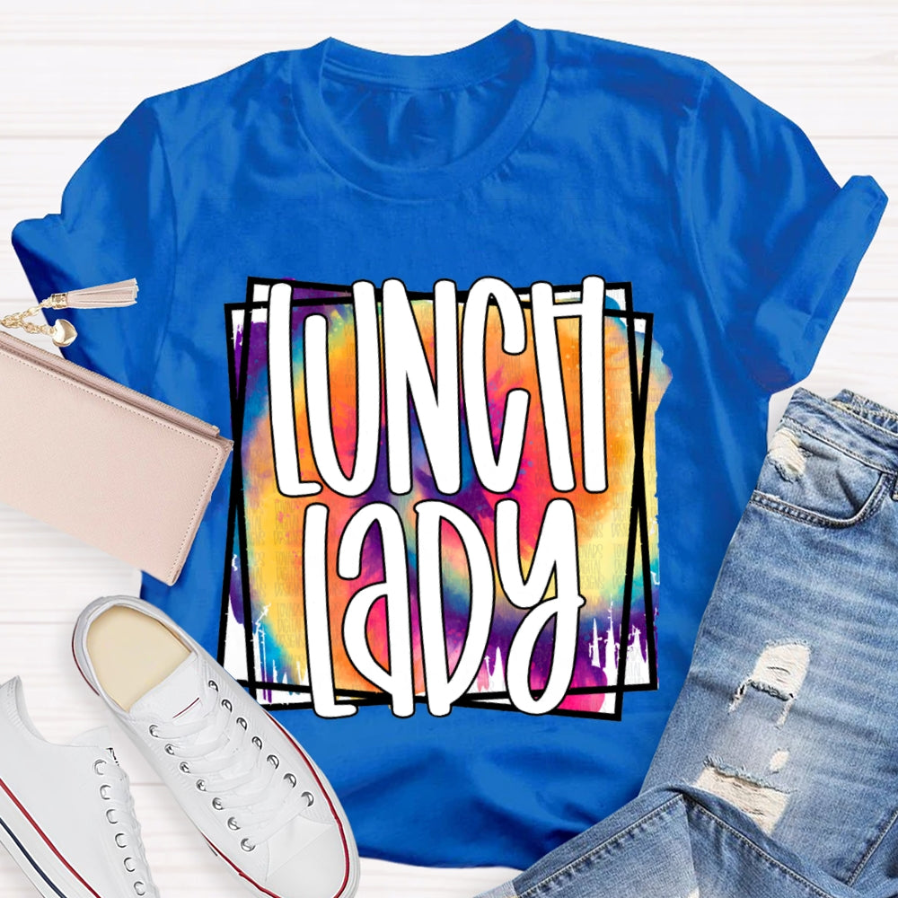 Lunch Lady Colorful Tie-Dye Print T-shirt