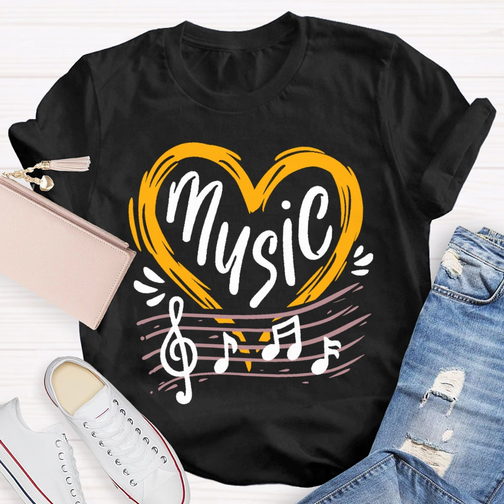 Music Love Line Score T-shirt