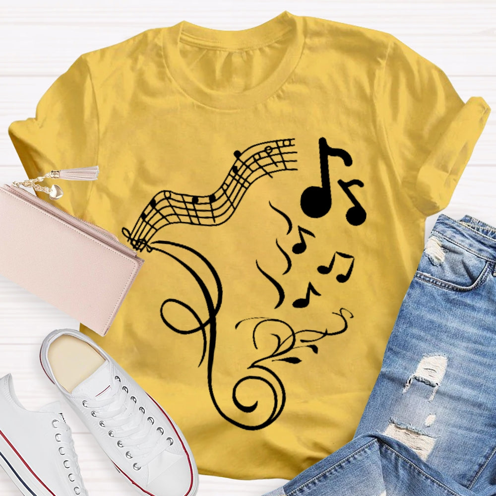 Music Notes Graphics T-shirt