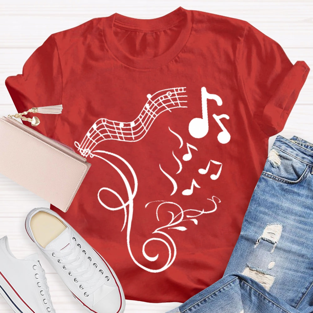 Music Notes Graphics T-shirt