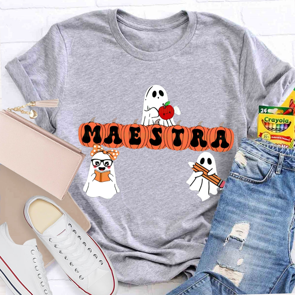 Maestra Bilingual Teacher Halloween T-shirt