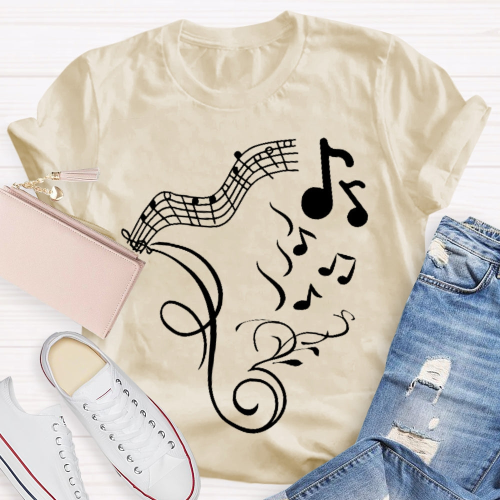 Music Notes Graphics T-shirt