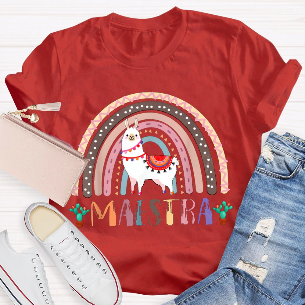 Maestra Colorful Pony Bilingual Teacher T-shirt