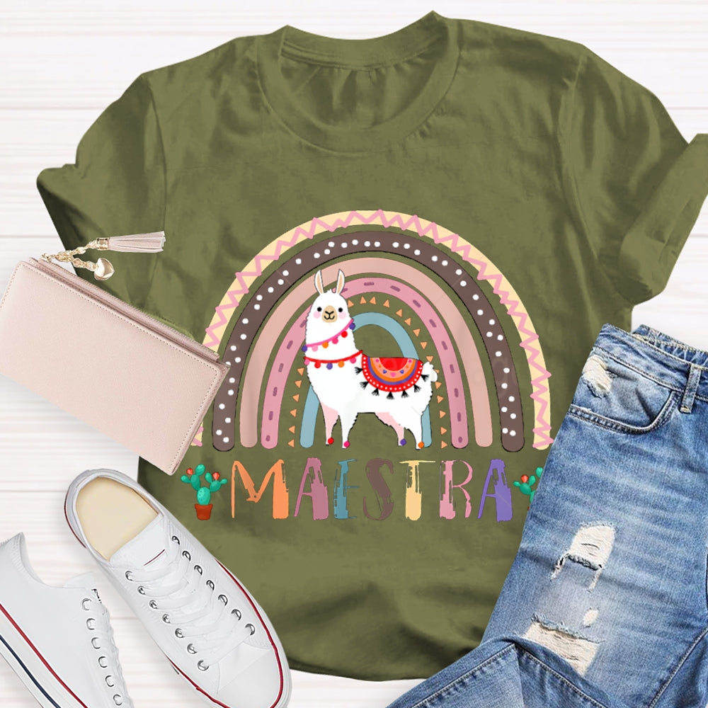 Maestra Colorful Pony Bilingual Teacher T-shirt