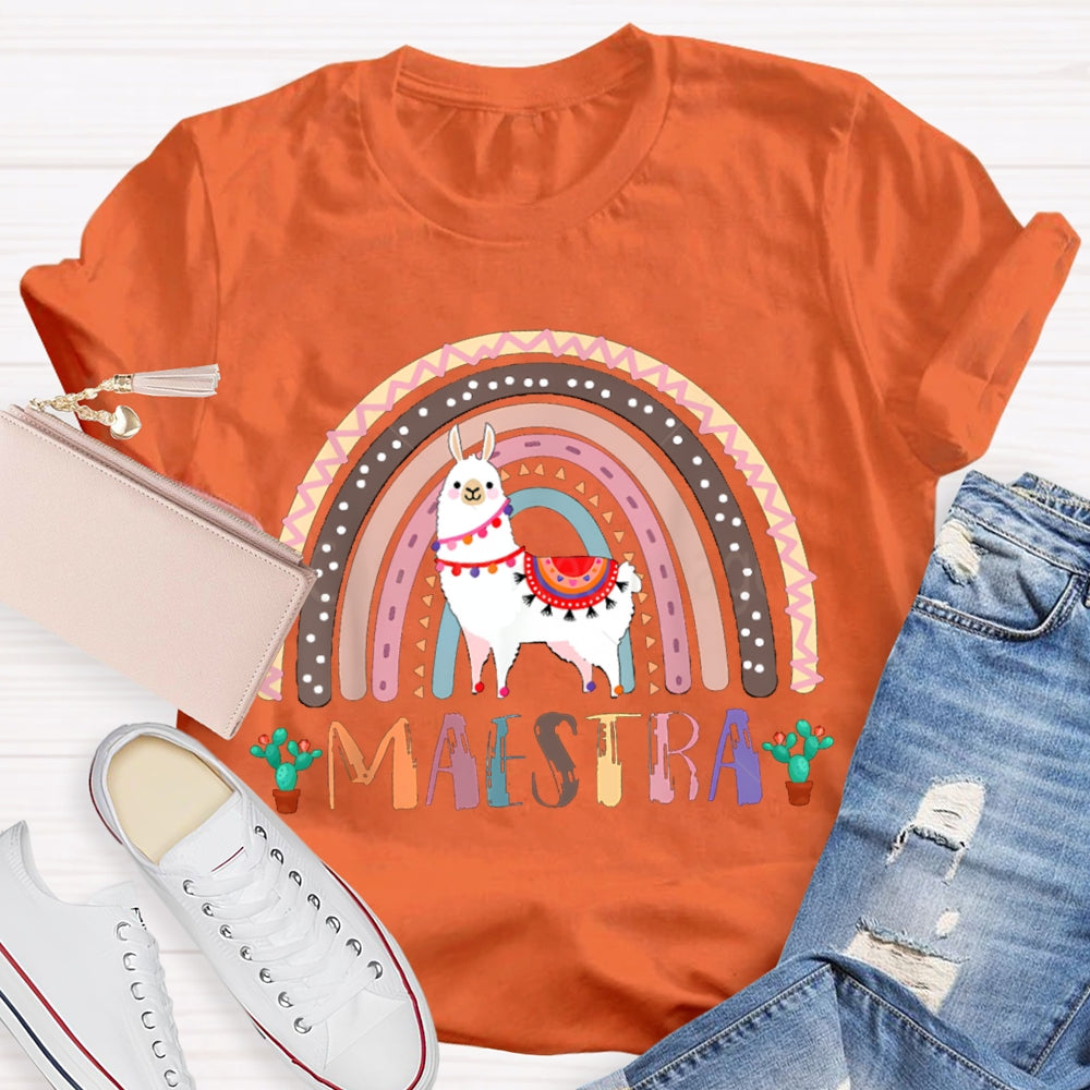 Maestra Colorful Pony Bilingual Teacher T-shirt
