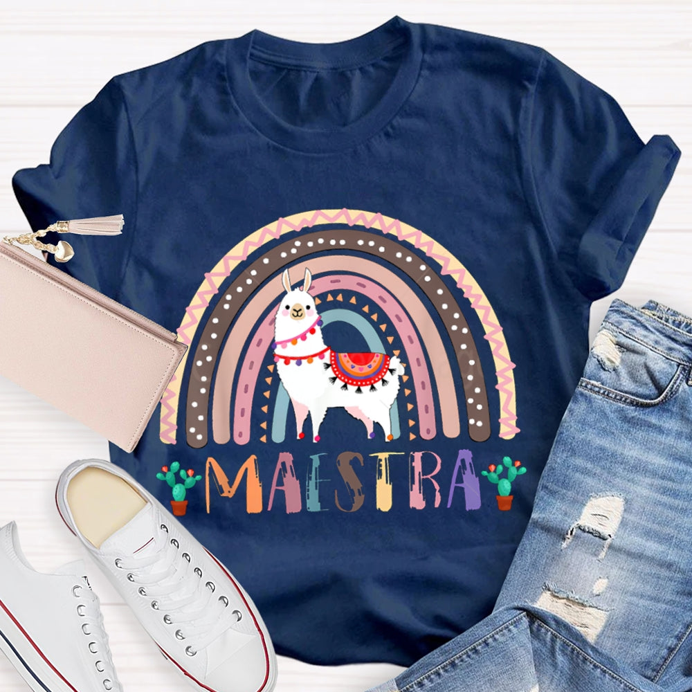 Maestra Colorful Pony Bilingual Teacher T-shirt