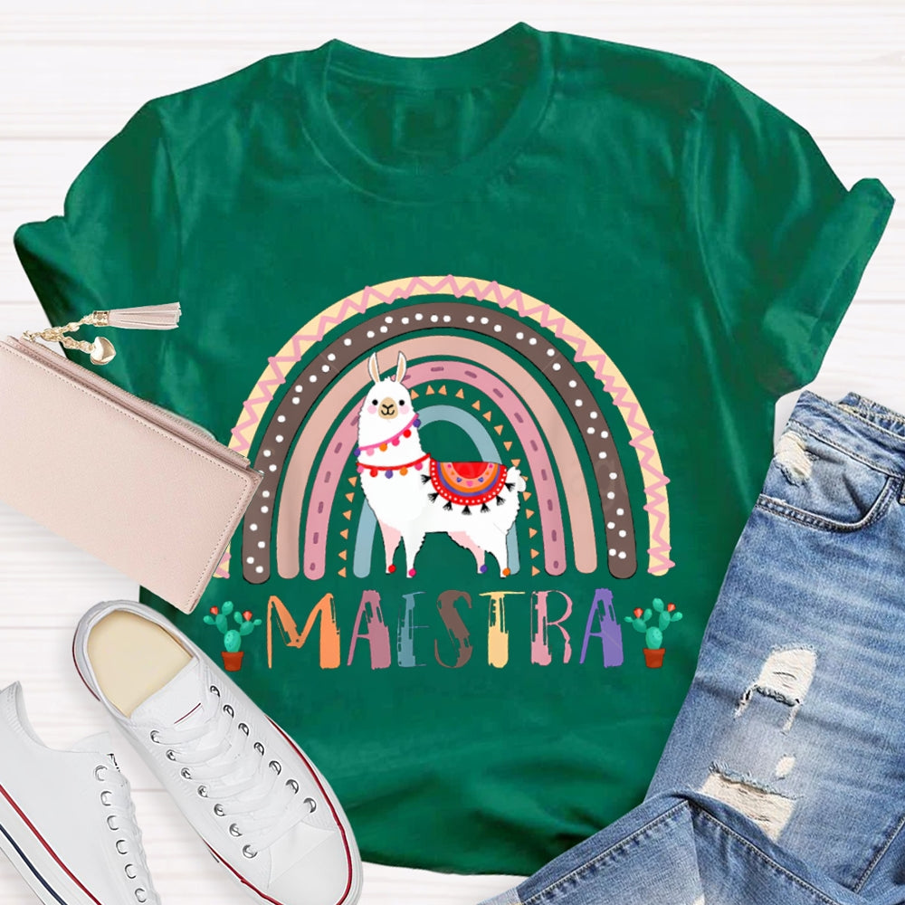 Maestra Colorful Pony Bilingual Teacher T-shirt