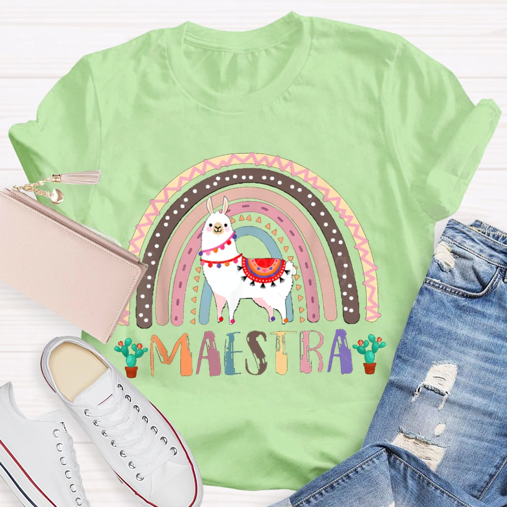 Maestra Colorful Pony Bilingual Teacher T-shirt