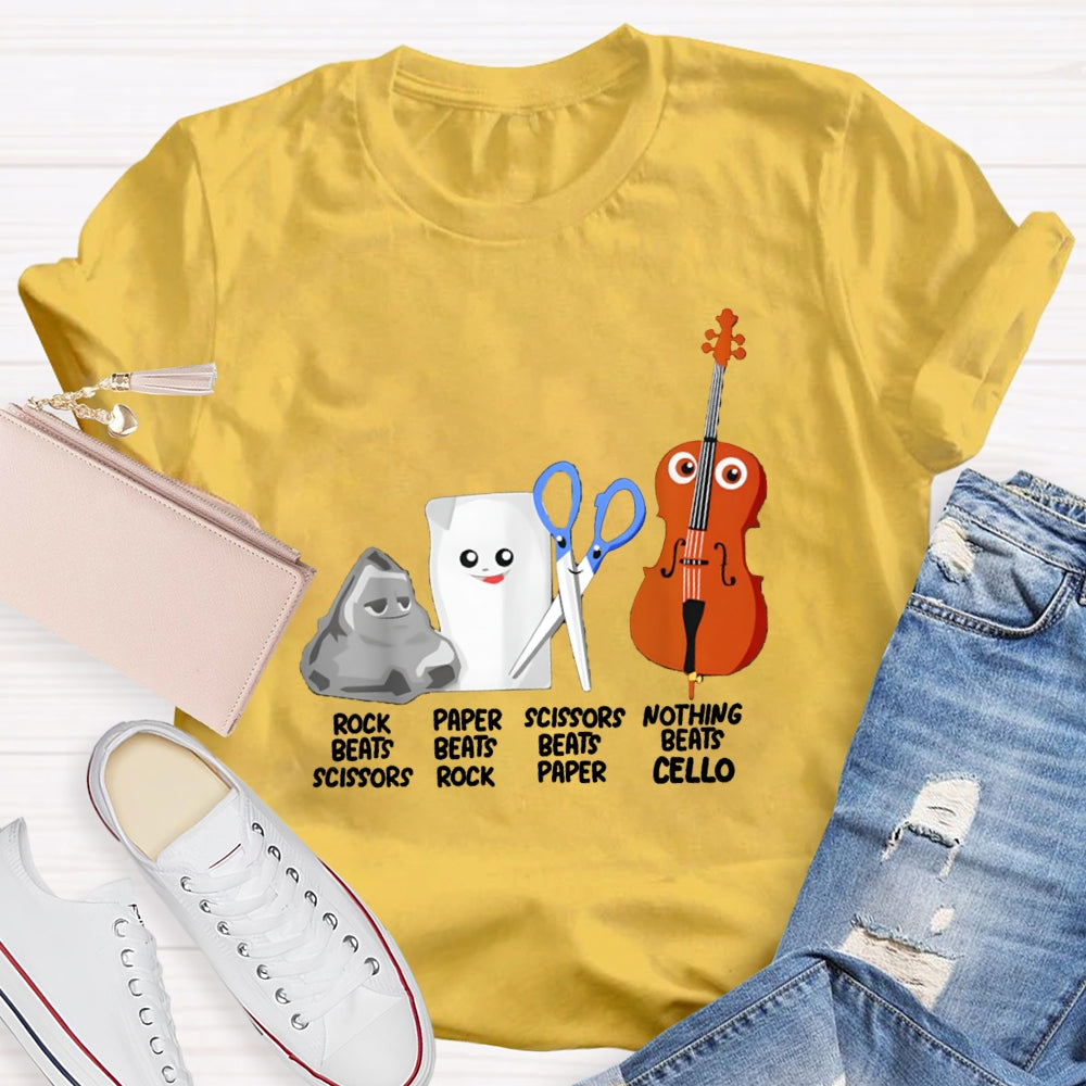 Rock Paper Scissors Nothing Beats Cello T-Shirt