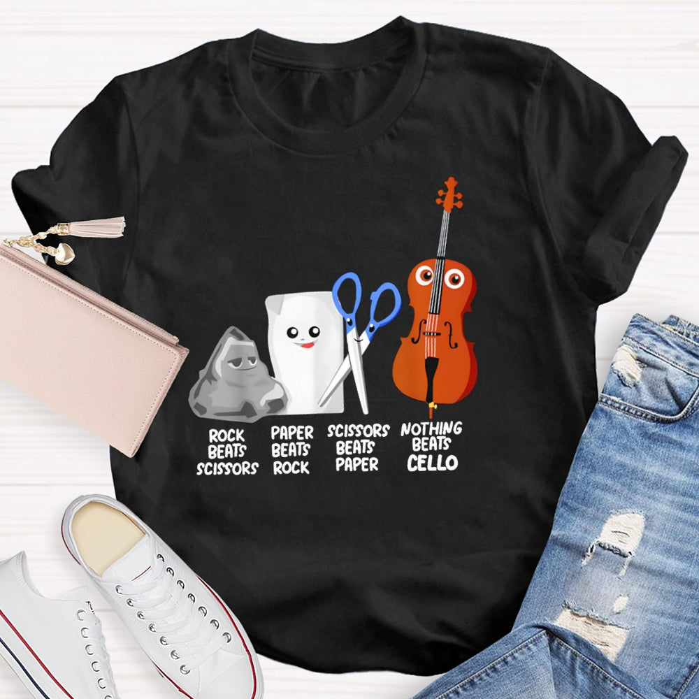 Rock Paper Scissors Nothing Beats Cello T-Shirt