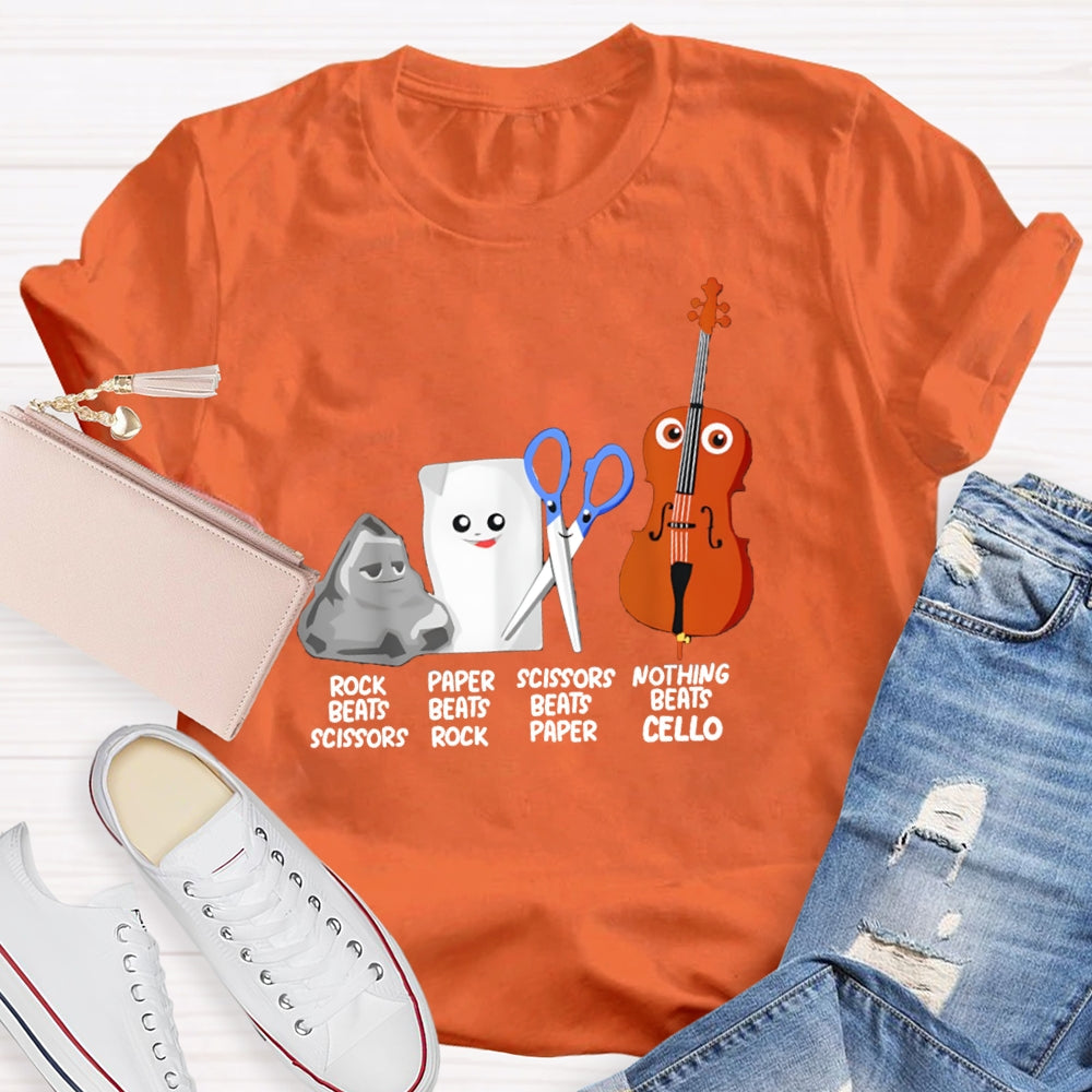 Rock Paper Scissors Nothing Beats Cello T-Shirt