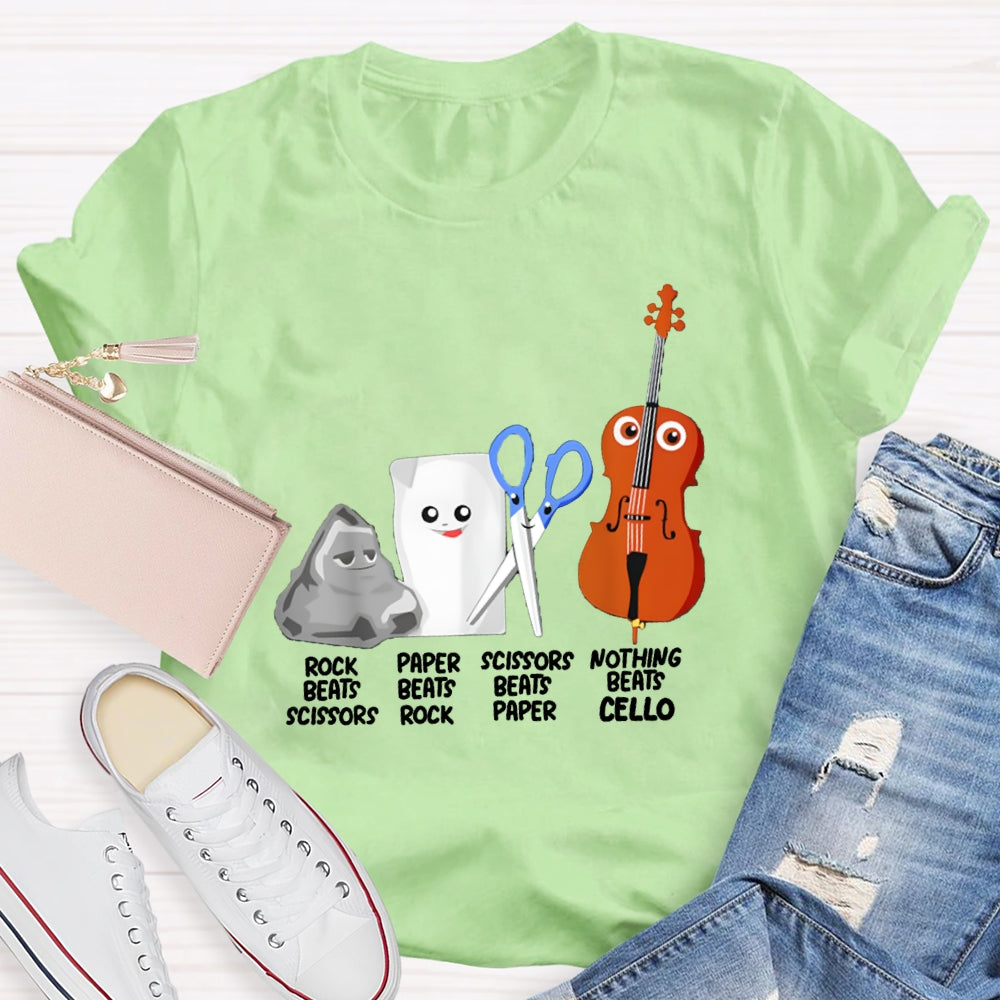 Rock Paper Scissors Nothing Beats Cello T-Shirt