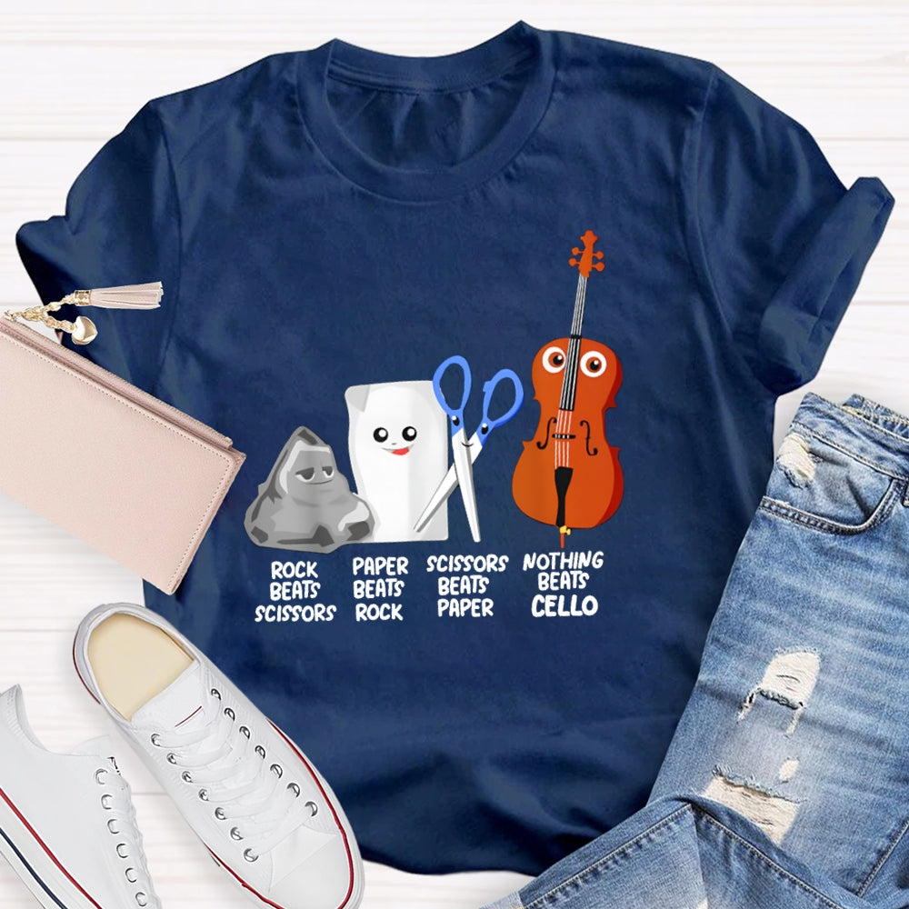 Rock Paper Scissors Nothing Beats Cello T-Shirt