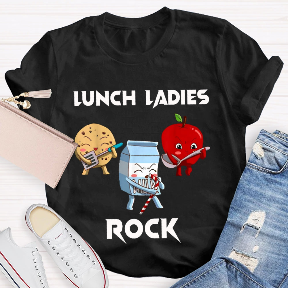 Lunch Lady Rock Cookies Milk And Apples T-shirt
