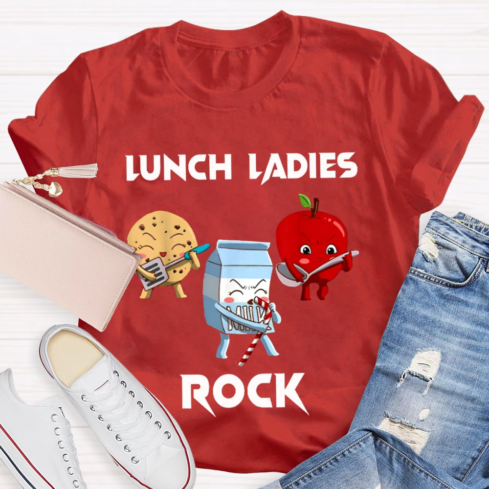 Lunch Lady Rock Cookies Milk And Apples T-shirt
