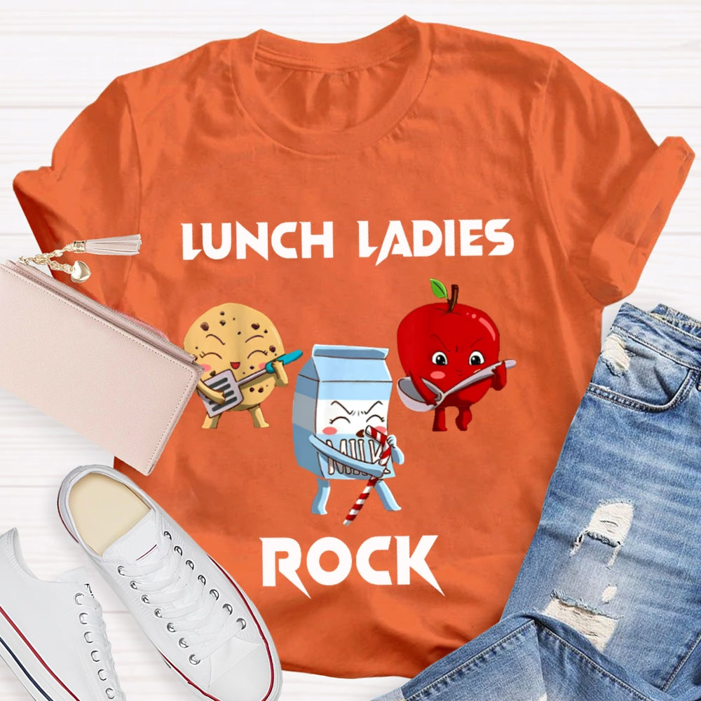 Lunch Lady Rock Cookies Milk And Apples T-shirt