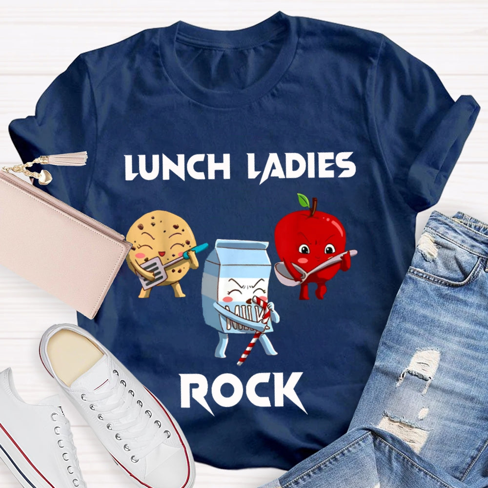 Lunch Lady Rock Cookies Milk And Apples T-shirt