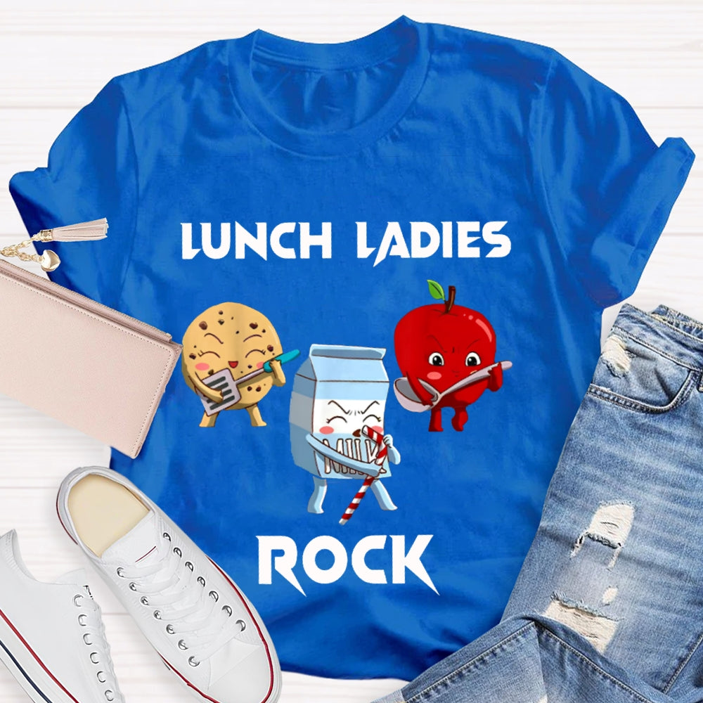 Lunch Lady Rock Cookies Milk And Apples T-shirt