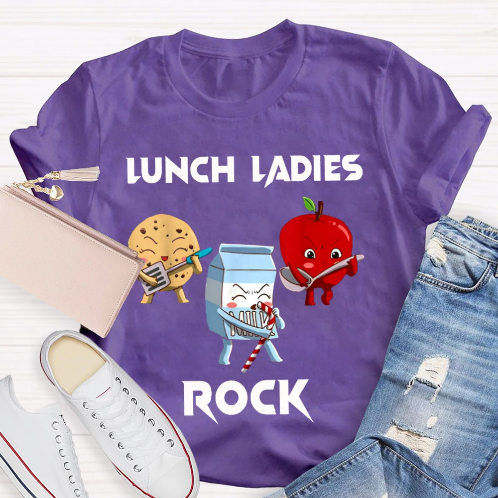 Lunch Lady Rock Cookies Milk And Apples T-shirt
