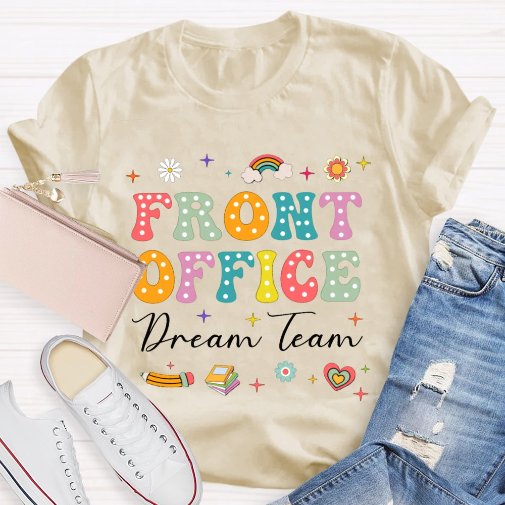 Front Office Dream Team Colorful Polka Dot Font T-shirt